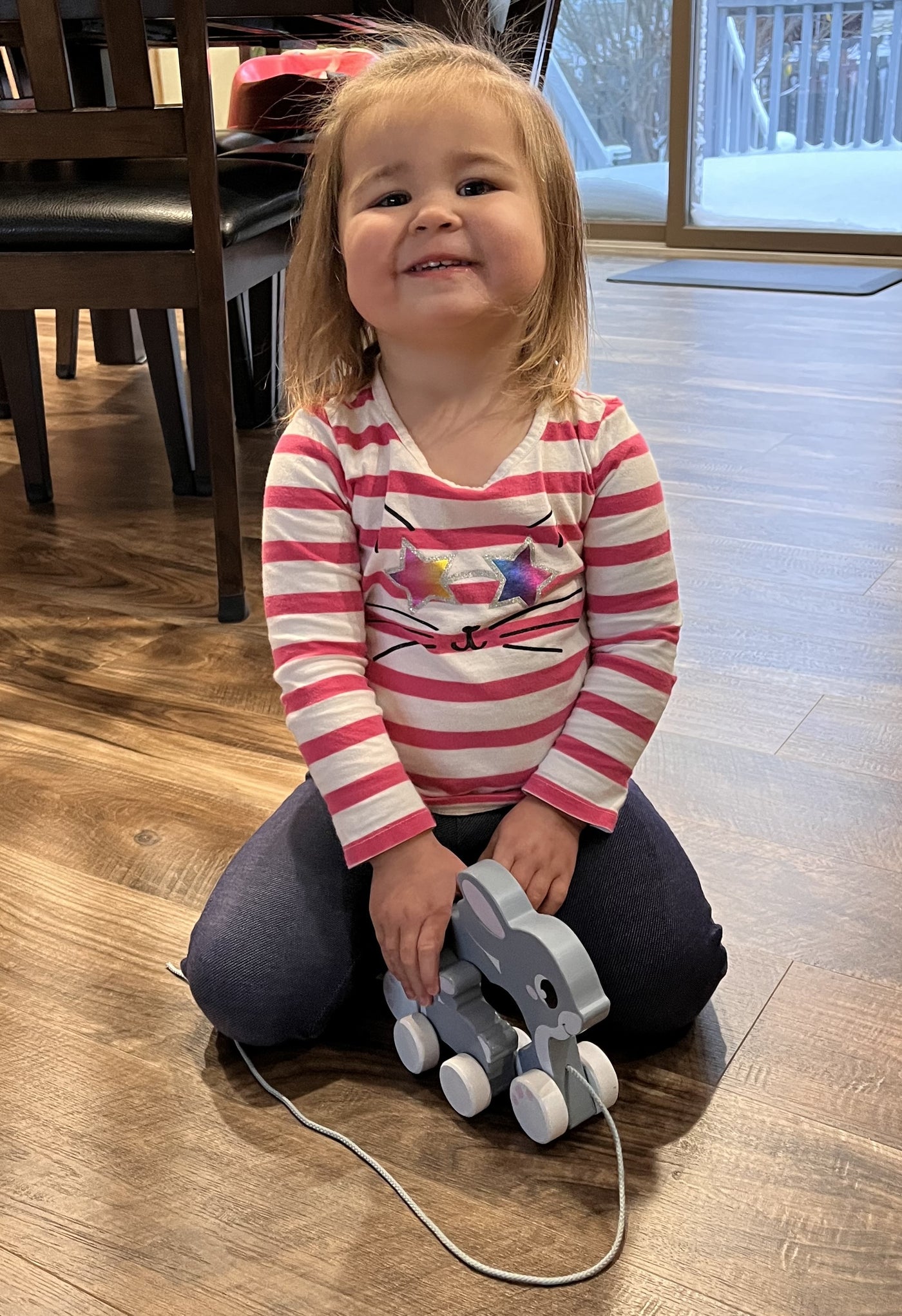 PULL ALONG RABBIT & BUNNY Wood Pull Toy | Discovery Toys