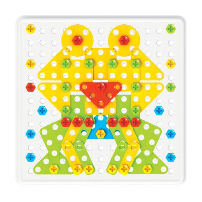 CREATE, DRILL & BUILD STEAM Drill & Screwdriver Toy  - STEM Screw in Peg Design Kit - Discovery Toys