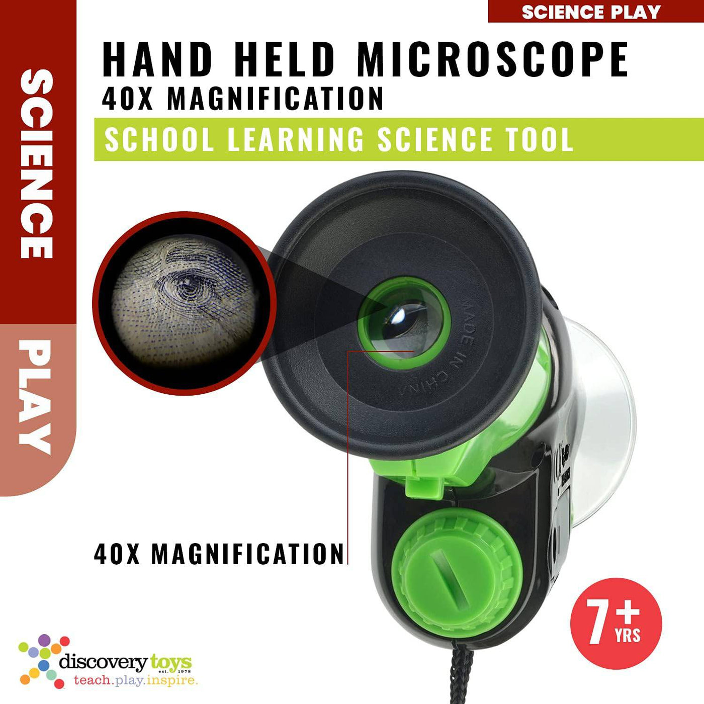 EXPLORE IT! HANDHELD MICROSCOPE - Pocket Portable Microscope for kids - Discovery Toys