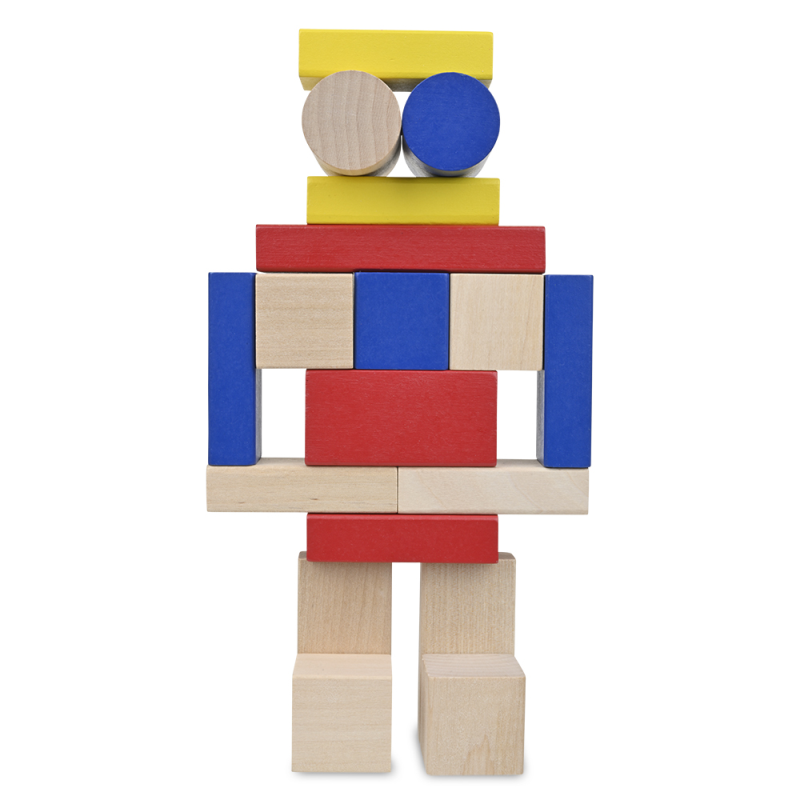 STACK & BUILD WOOD BLOCKS - Childrens Wood Blocks for Toddlers - Educational Toy 2 - 3 Years - Discovery Toys