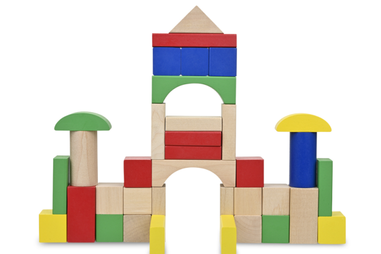 STACK & BUILD WOOD BLOCKS - Childrens Wood Blocks for Toddlers - Educational Toy 2 - 3 Years - Discovery Toys