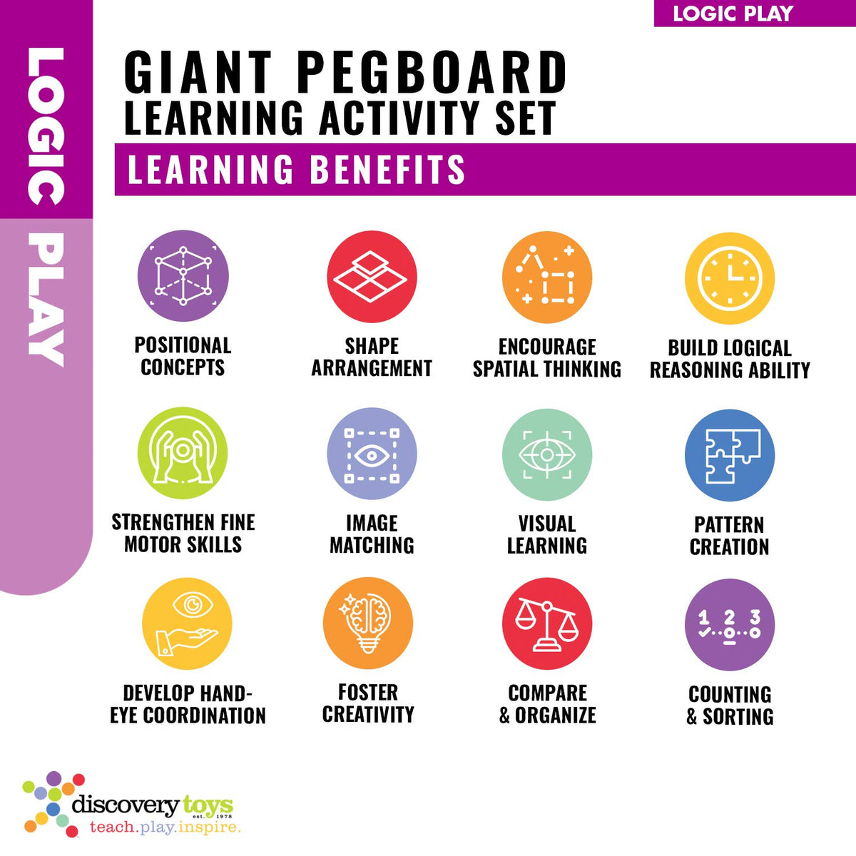 GIANT PEGBOARD Learning Activity Set