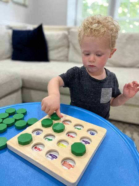 MEMORY MOVES Montessori Wooden Memory Matching Game - Discovery Toys