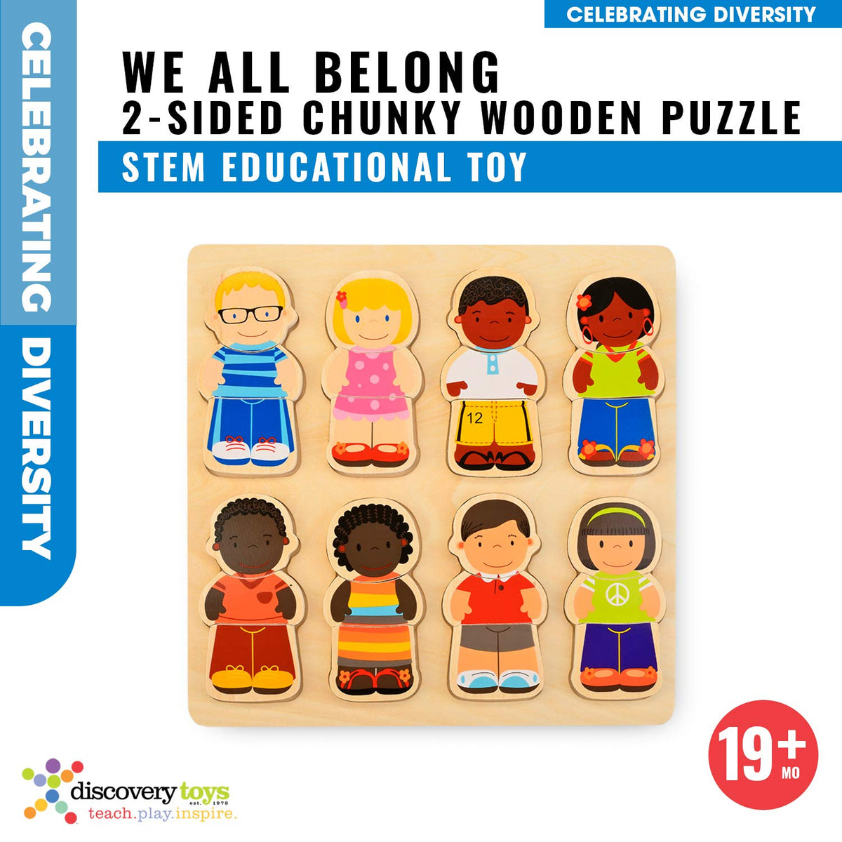 WE ALL BELONG CHUNKY Diversity Inclusive Wood Puzzle