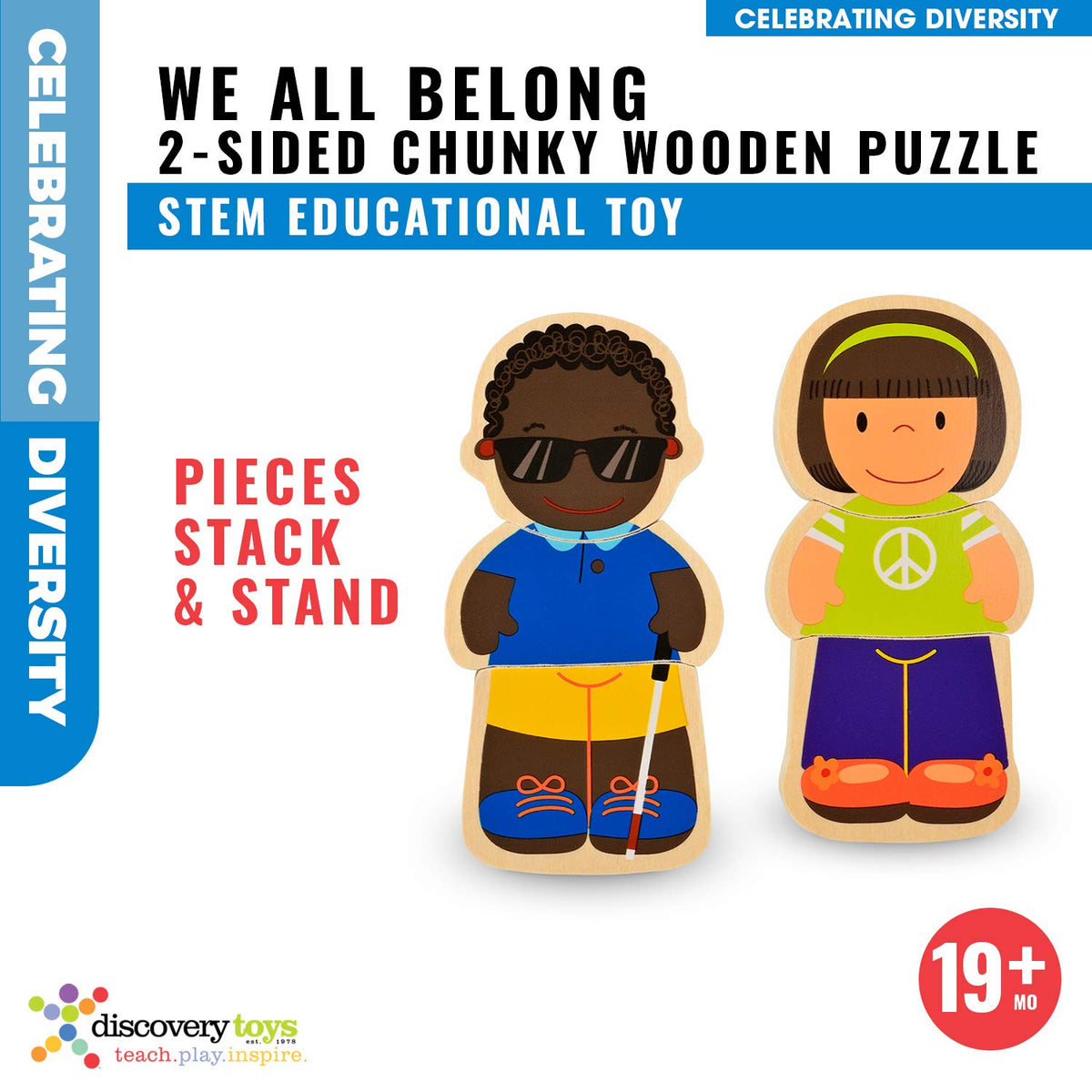 WE ALL BELONG CHUNKY Diversity Inclusive Wood Puzzle