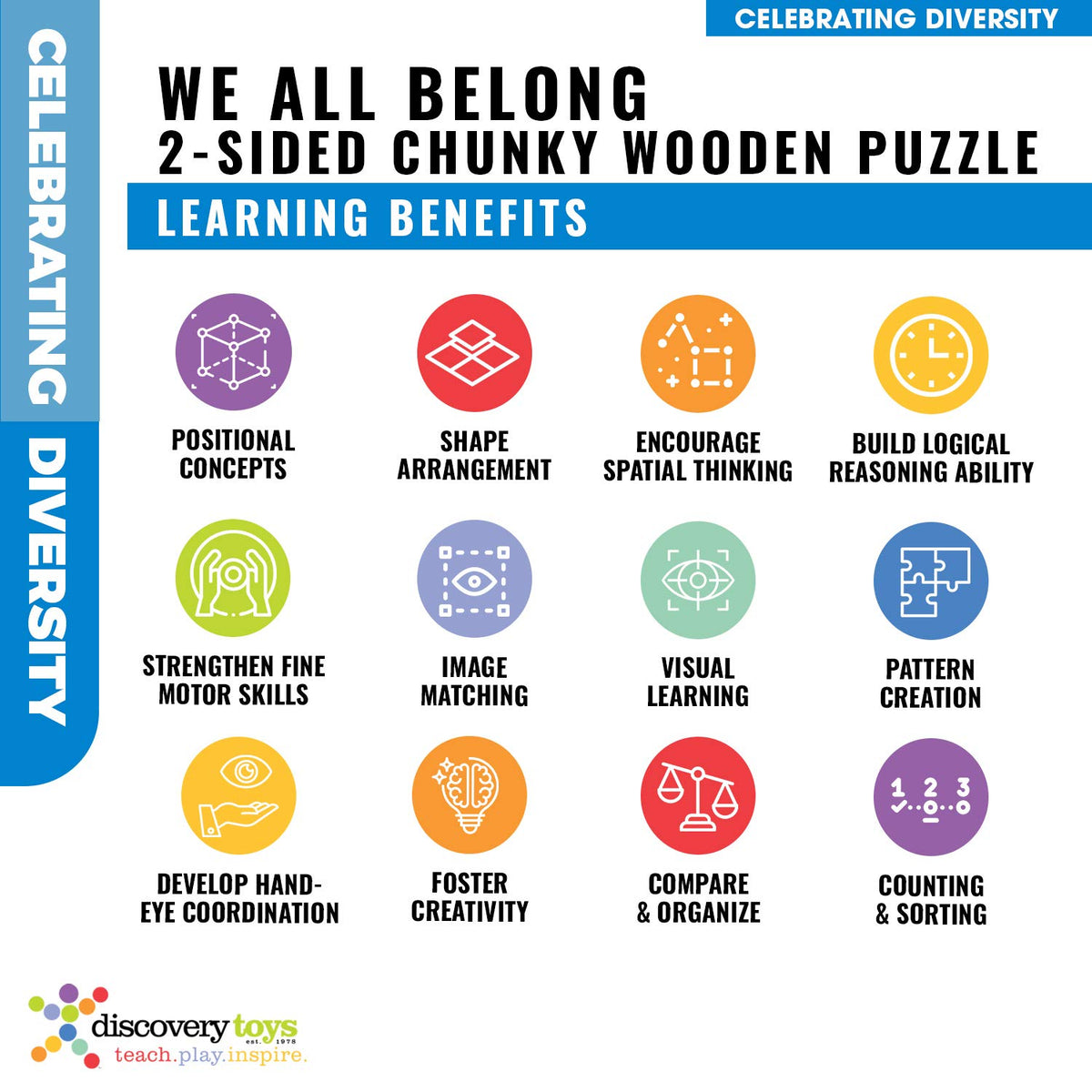 WE ALL BELONG CHUNKY Diversity Inclusive Wood Puzzle