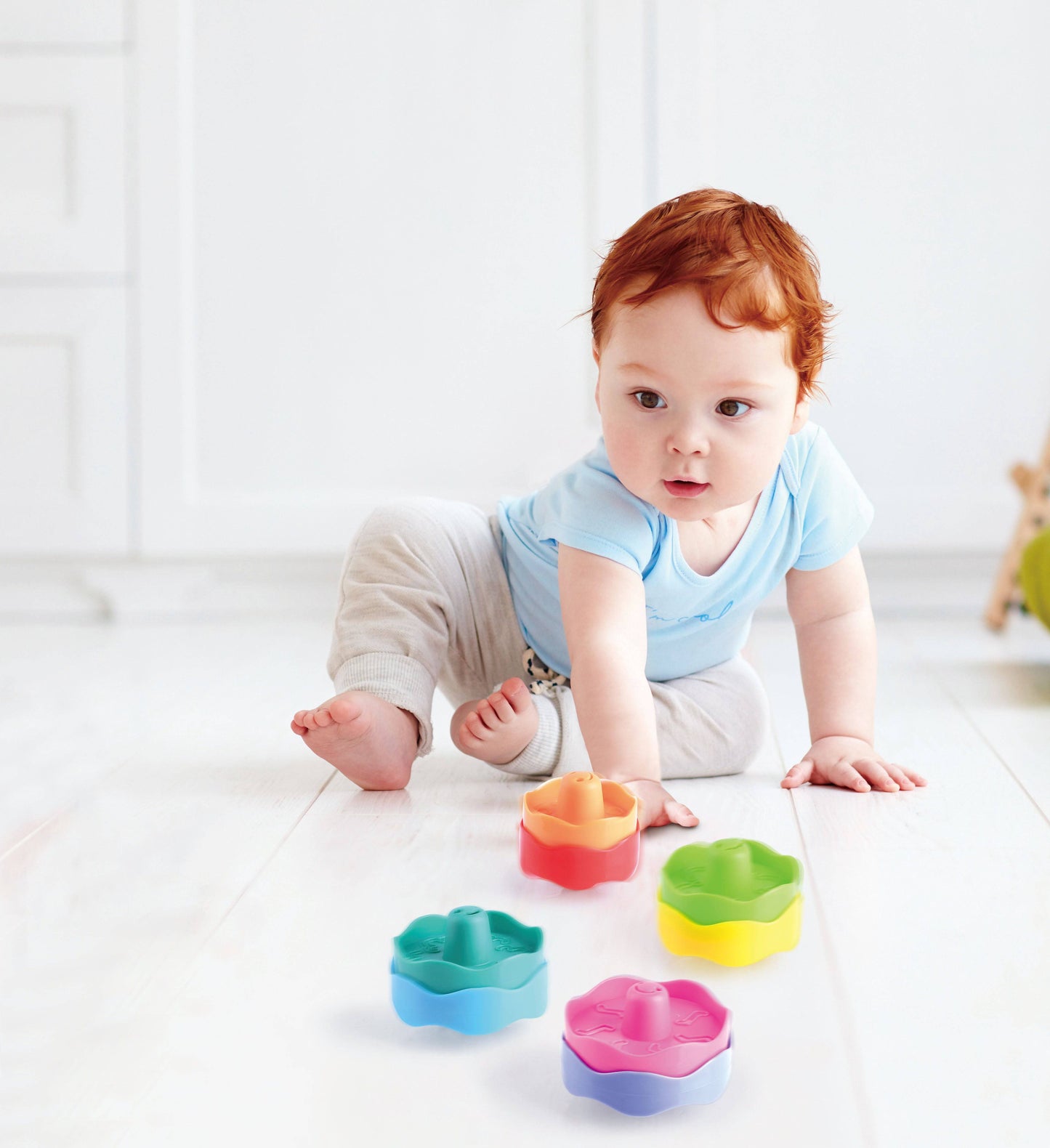 STACK & SPIN - Spinning Tops for Toddlers - Educational Toy 2 - 3 Years - Discovery Toys