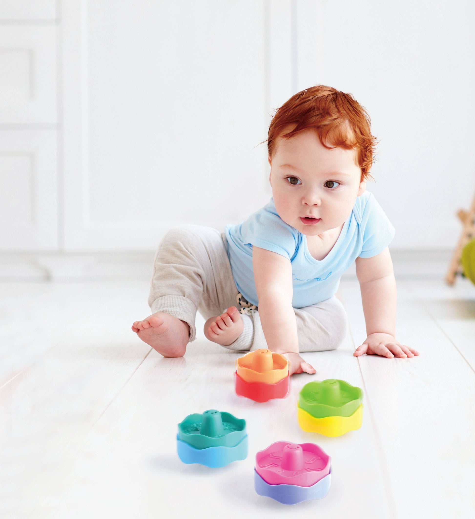 STACK & SPIN - Spinning Tops for Toddlers - Educational Toy 2 - 3 Years - Discovery Toys