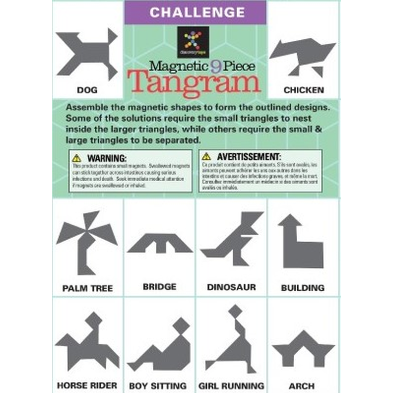 MAGNETIC 9-PIECE TANGRAM Puzzle Challenge - Discovery Toys