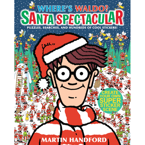 WHERE'S WALDO? SANTA SPECTACULAR - Waldo Holiday Sticker Activity Book 5 Years & Up - Discovery Toys