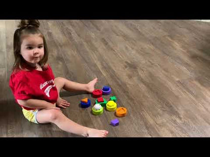CATERPILLAR SORT AND STACK Montessori Wooden Stacker & Shape Sorter Toy