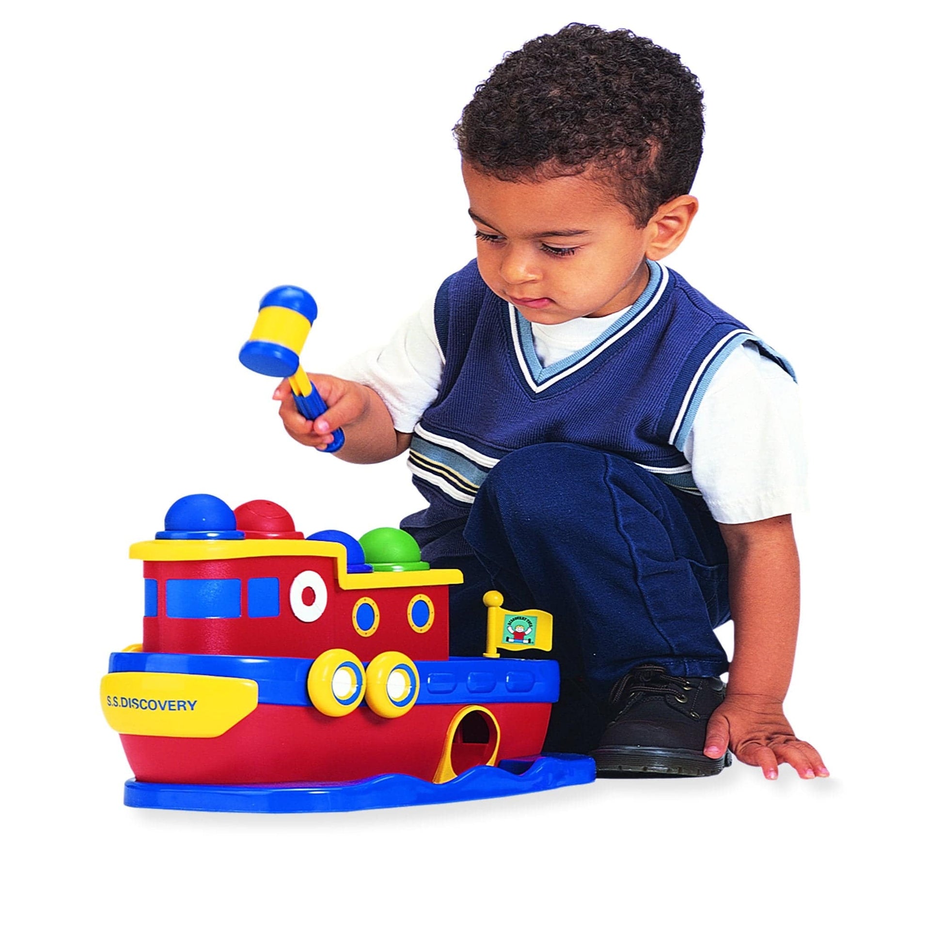 HAMMER AWAY! Toddler Hammer Ball Banging Bench Toy - Discovery Toys