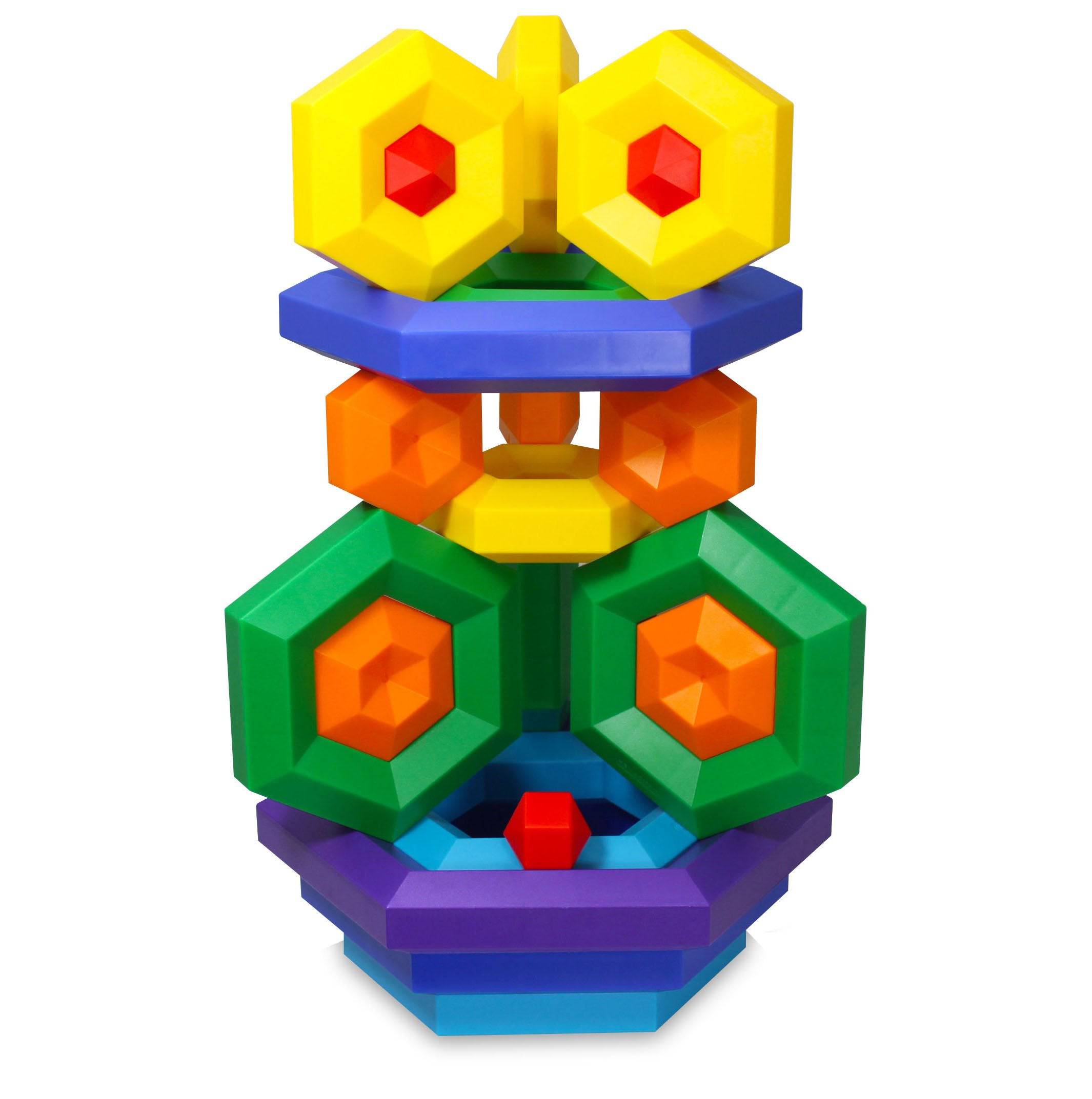 HEXACUS DELUXE Stacking Design Construction Toy  Set - Discovery Toys
