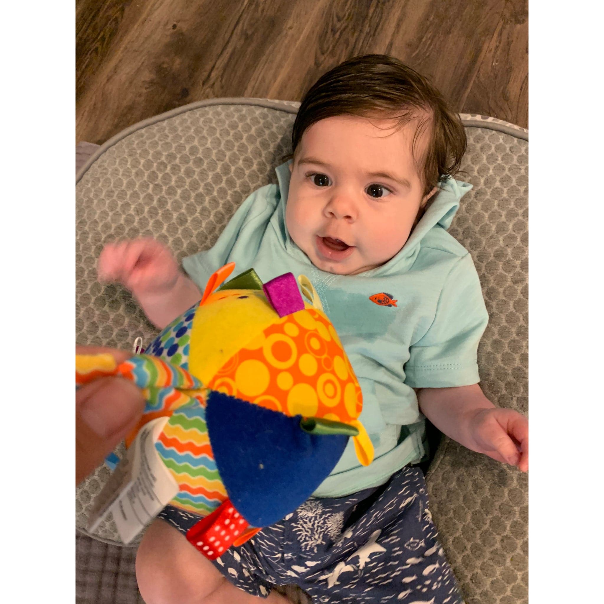 RAINBOW RIBBONS Plush Newborn Infant Sensory Toy Ball - Discovery Toys