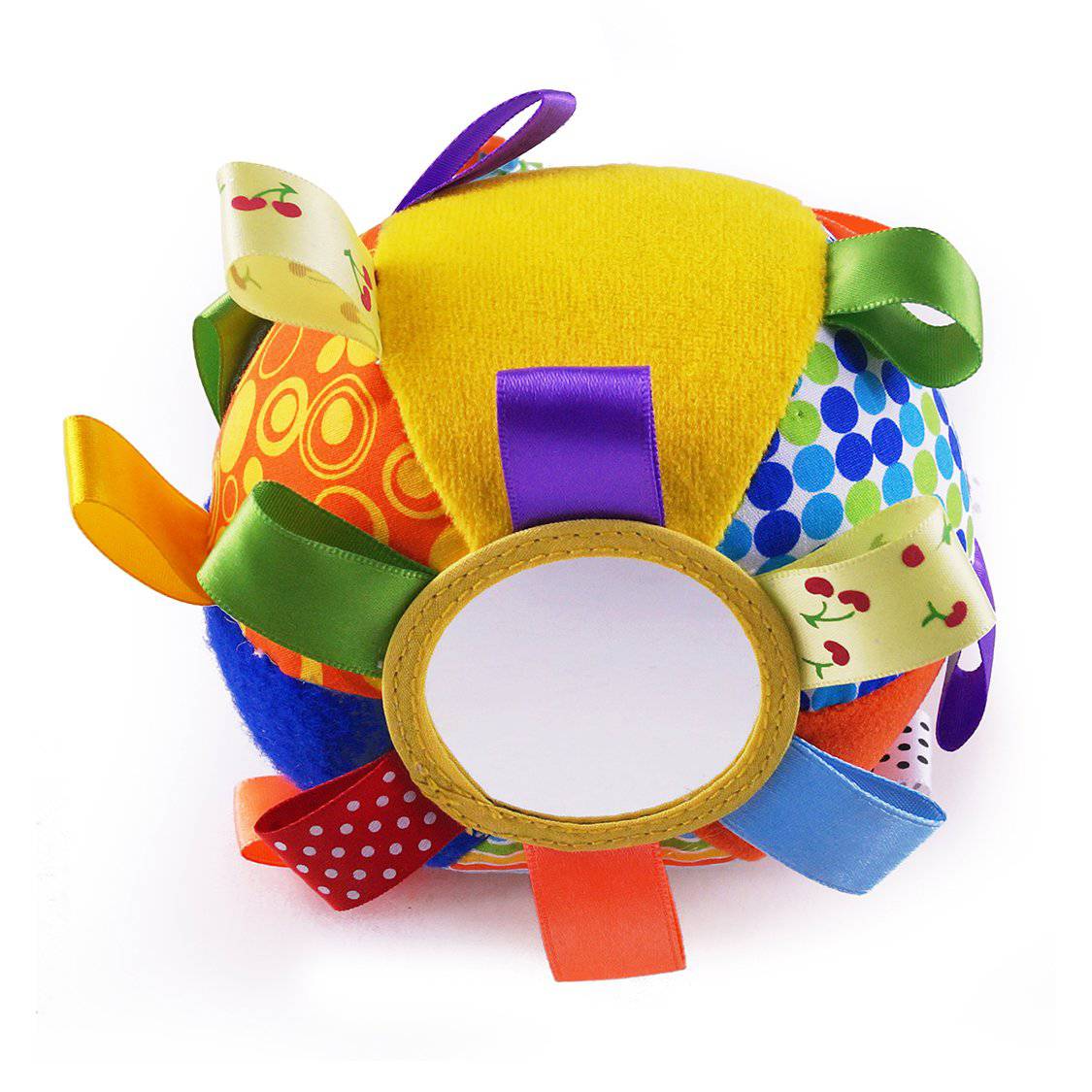 RAINBOW RIBBONS Plush Newborn Infant Sensory Toy Ball - Discovery Toys