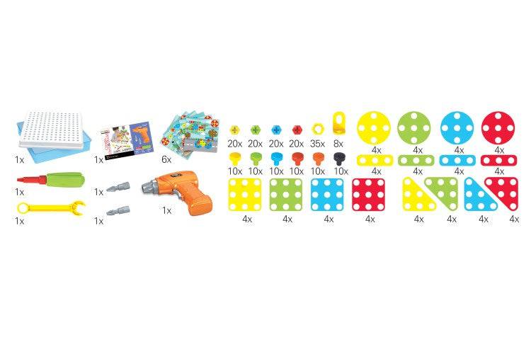 CREATE, DRILL & BUILD STEAM Drill & Screwdriver Toy  - STEM Screw in Peg Design Kit - Discovery Toys