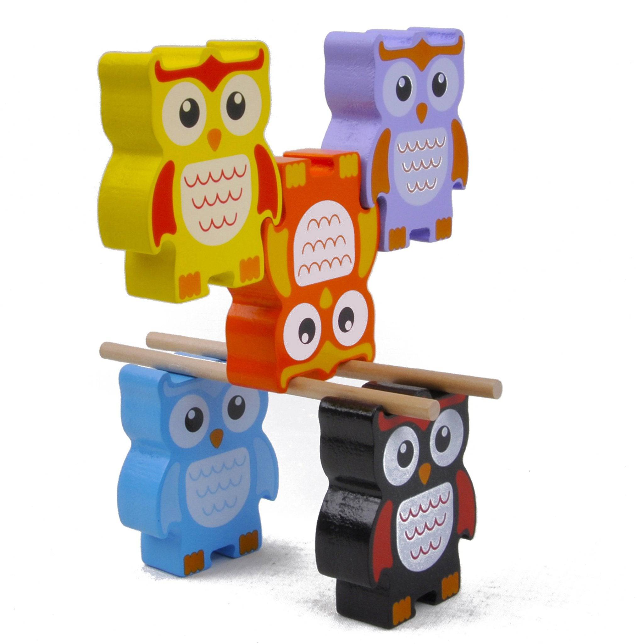 STACKING OWLS Wood Stacking Toy Challenge - Discovery Toys