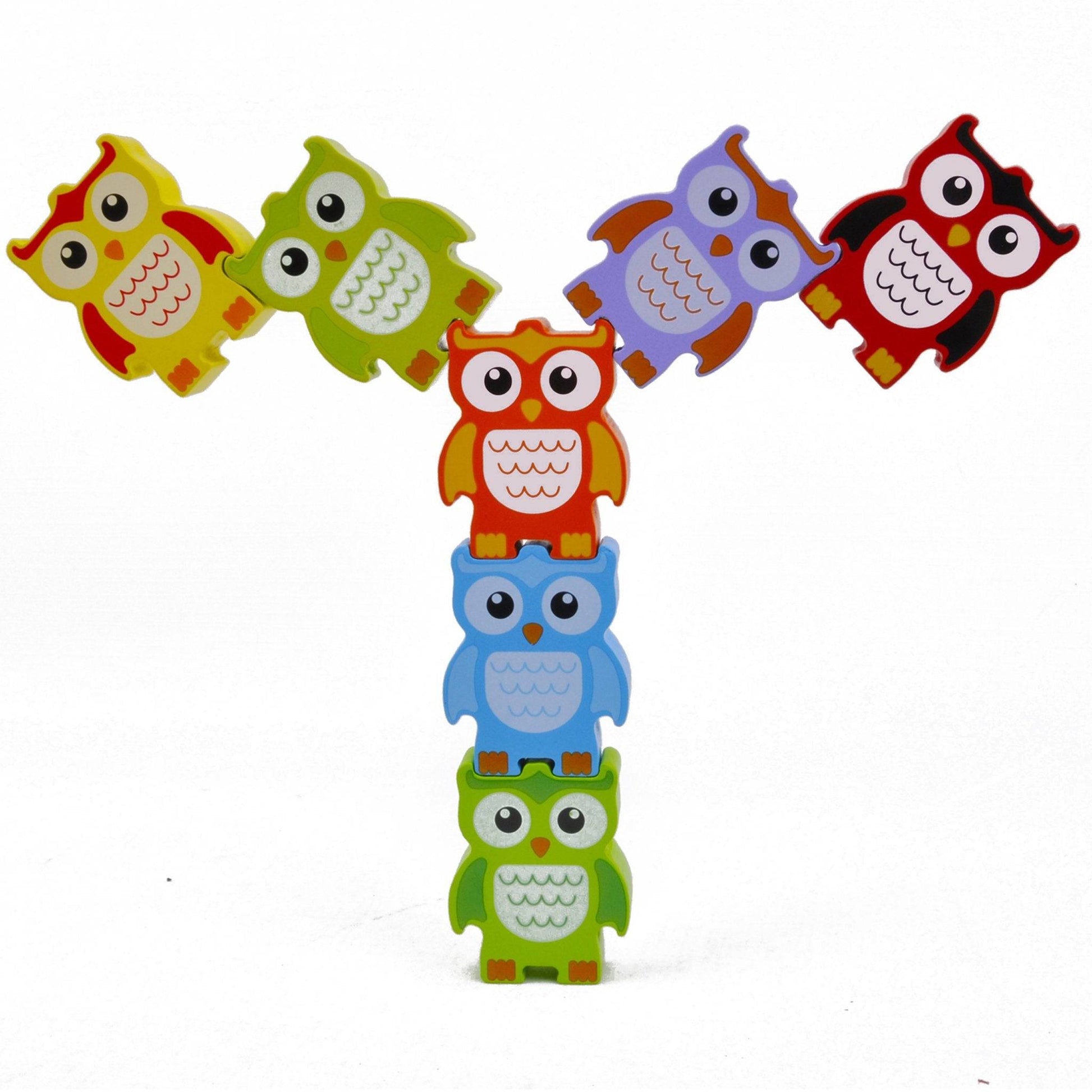 STACKING OWLS Wood Stacking Toy Challenge - Discovery Toys