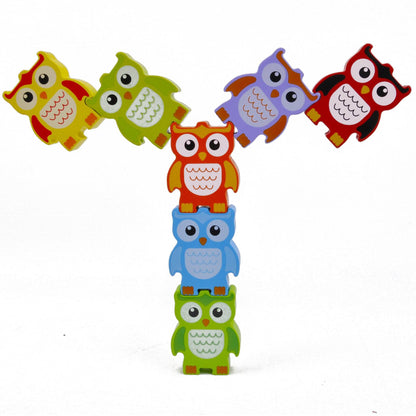 STACKING OWLS Wood Stacking Toy Challenge - Discovery Toys