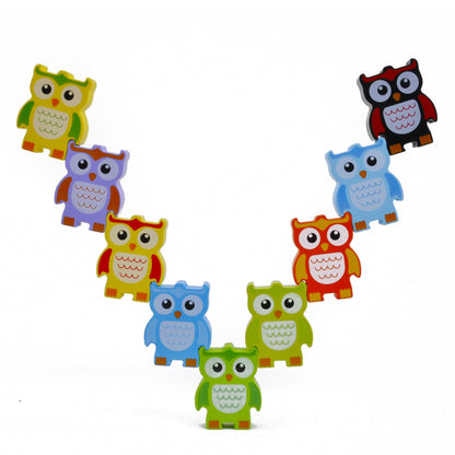STACKING OWLS Wood Stacking Toy Challenge - Discovery Toys