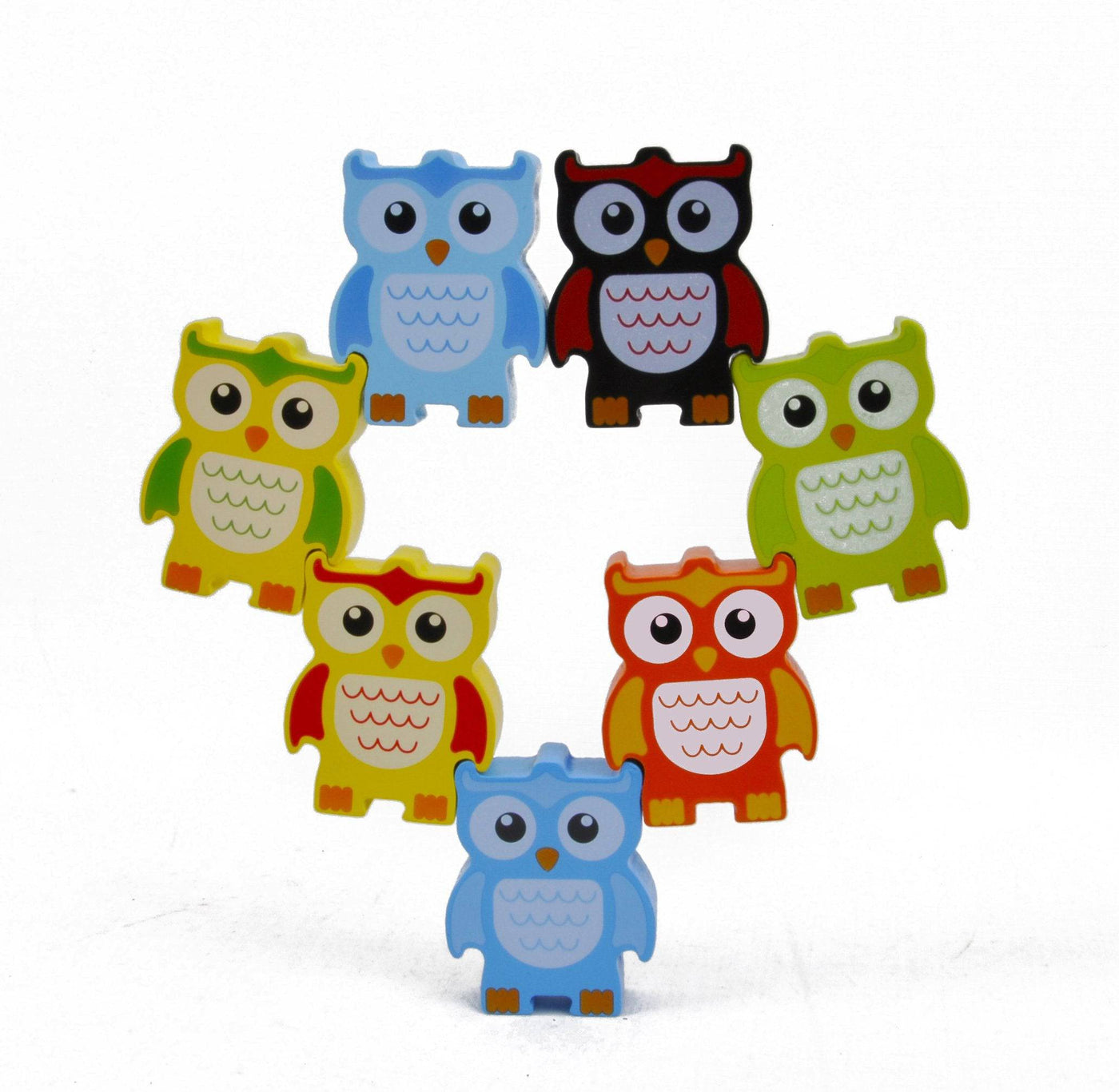 STACKING OWLS Wood Stacking Toy Challenge - Discovery Toys