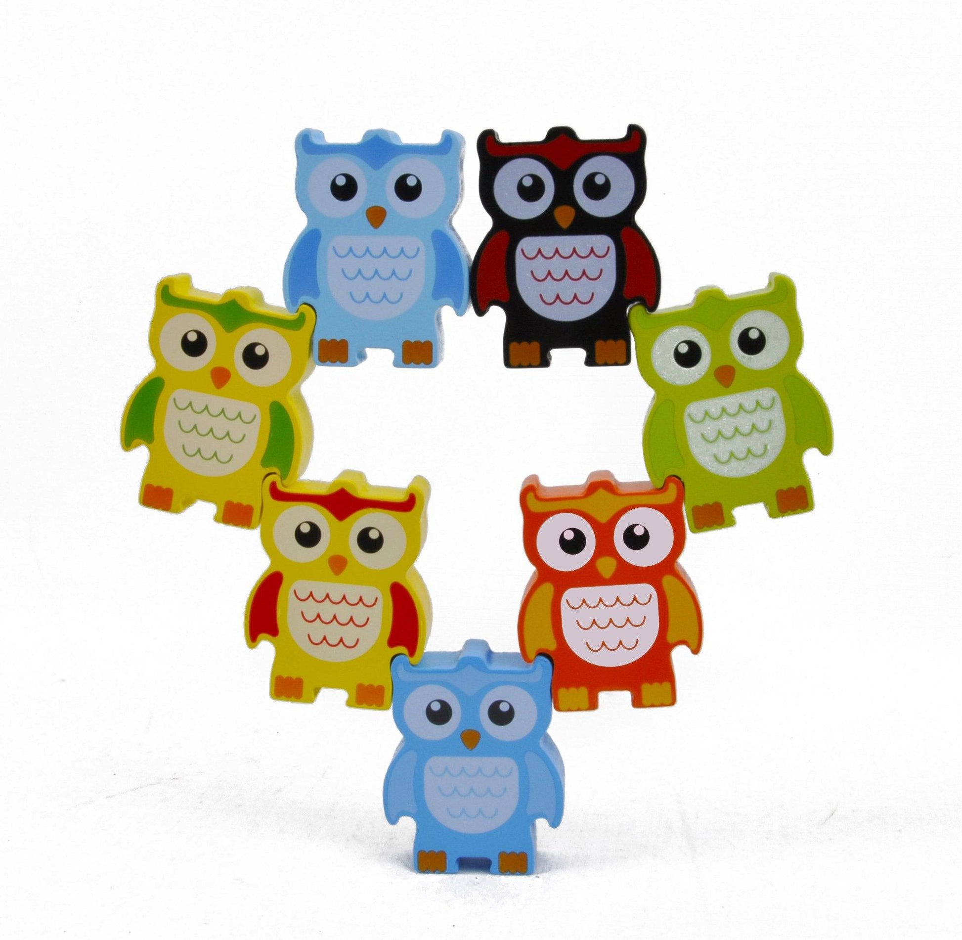 STACKING OWLS Wood Stacking Toy Challenge - Discovery Toys