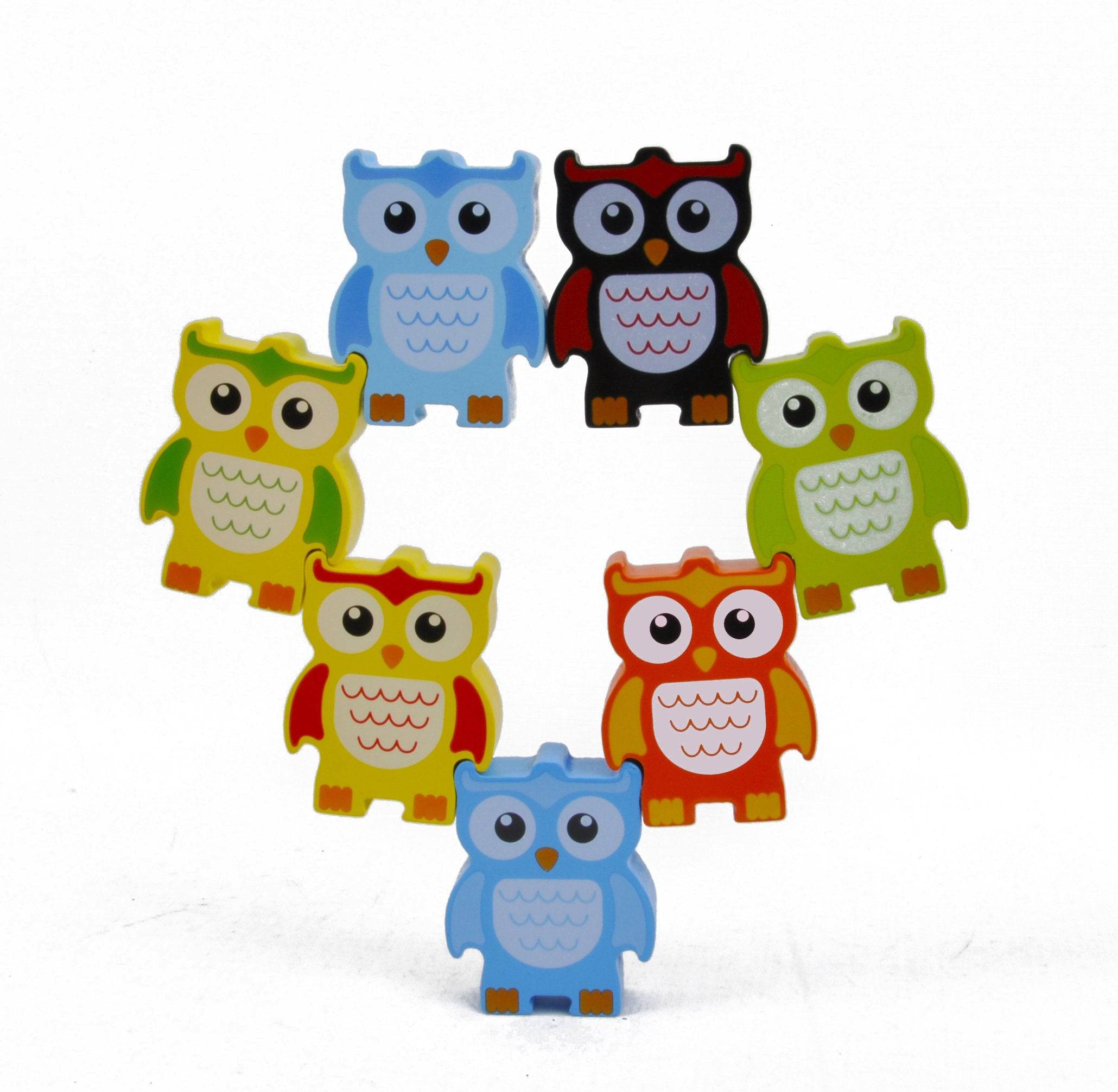 STACKING OWLS Wood Stacking Toy Challenge - Discovery Toys
