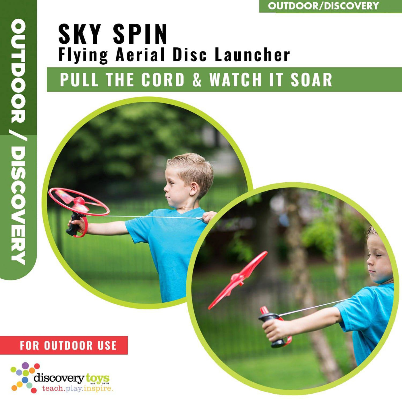 SKY SPIN Flying Copter Outdoor Toy - Family Backyard Toy -Discovery Toys