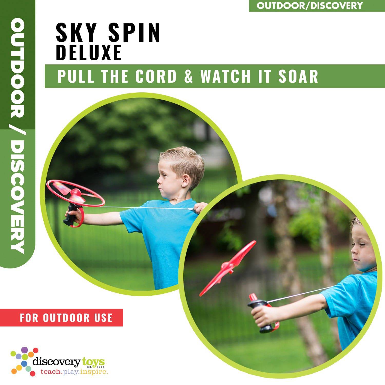 SKY SPIN DELUXE Flying Copter Outdoor Toy - Family Backyard Toy -Discovery Toys