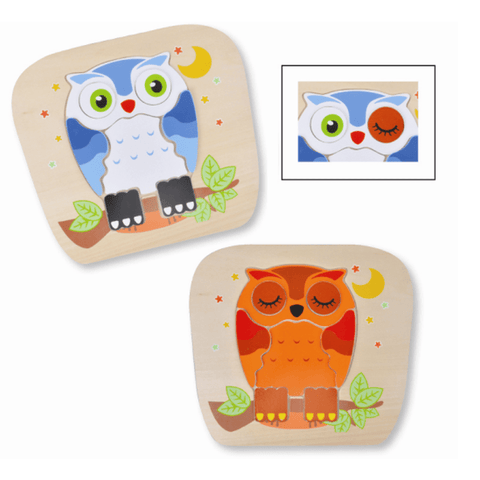NIGHT OWL 2-Sided Wooden Puzzle - Discovery Toys