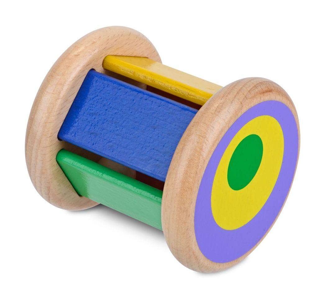 TUMBLER Wood Newborn Rattle Toy - Infant Sensory Toy - Discovery Toys