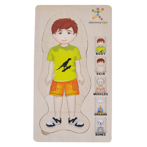 BODY AMAZING – Boy Wooden Layered Puzzle - Discovery Toys