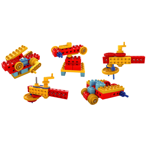 EXPLORING ENGINEERS Grooves & Gears - STEM Building Brick Block Construction Kit for Kids - Discovery Toys