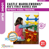 CASTLE MARBLEWORKS Chime Ball Drop Tower Run Toy - Discovery Toys