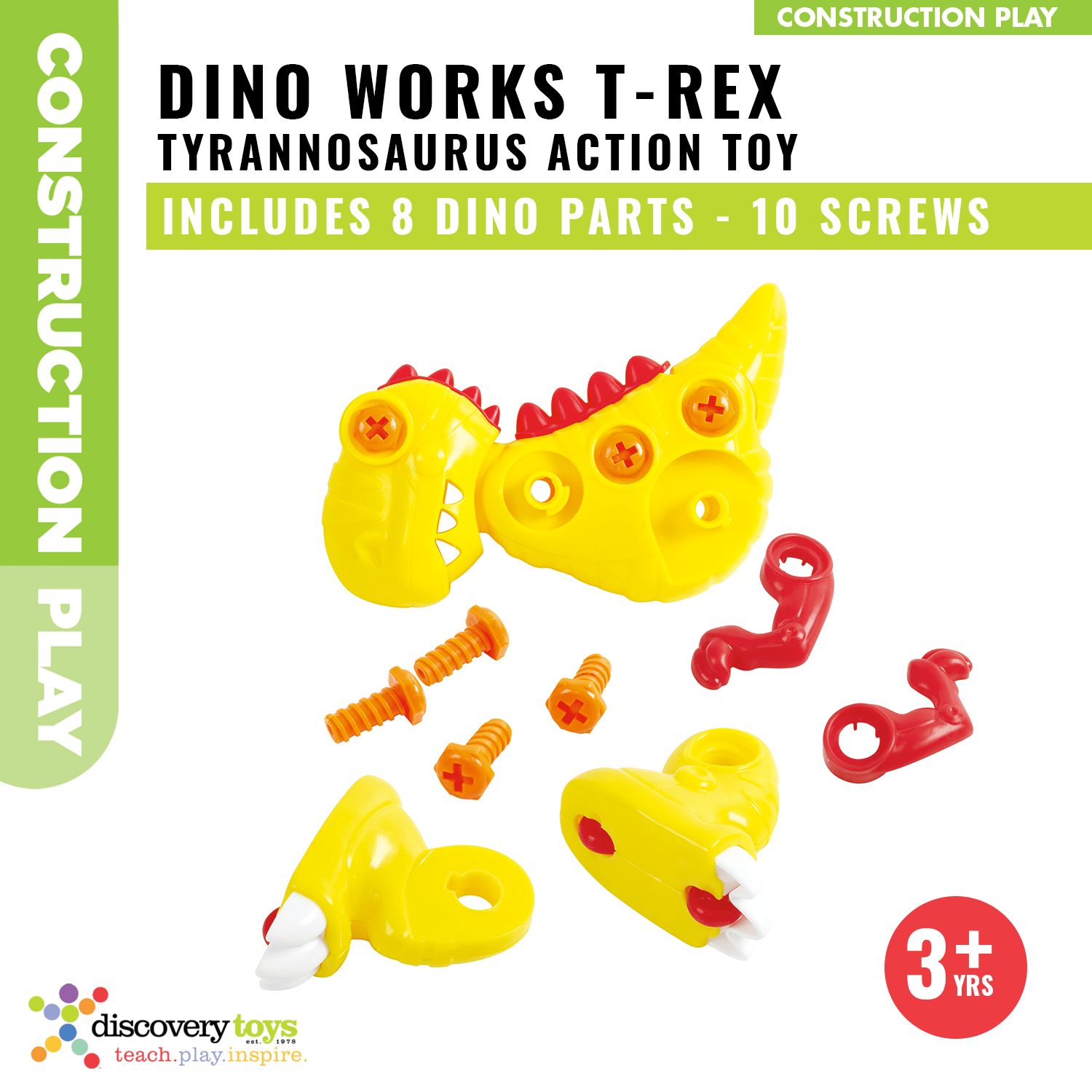 DINO WORKS T-REX DIY Take Apart Dinosaur Toy Building Construction Kit - Discovery Toys