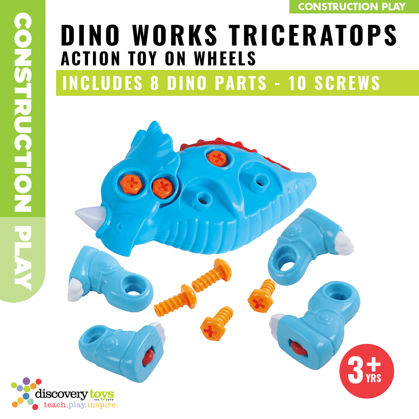 DINO WORKS TRICERATOPS DIY Take Apart Toy Discovery Toys
