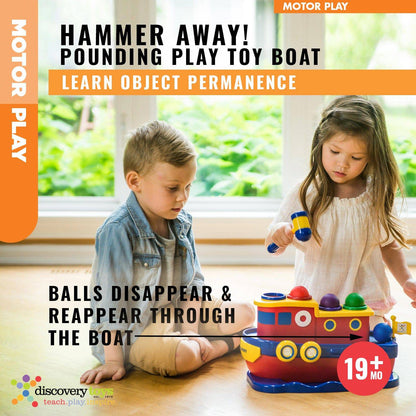 HAMMER AWAY! Toddler Hammer Ball Banging Bench Toy - Discovery Toys