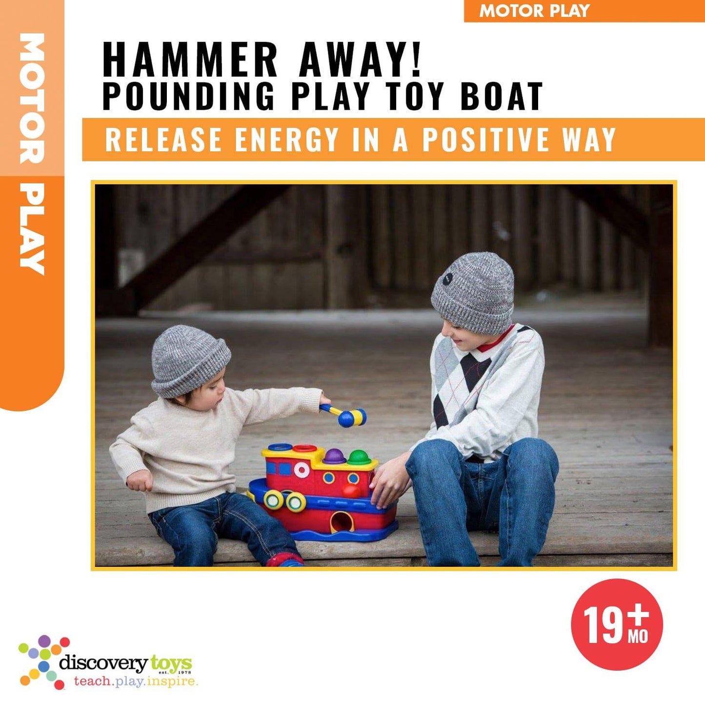 HAMMER AWAY! Toddler Hammer Ball Banging Bench Toy - Discovery Toys