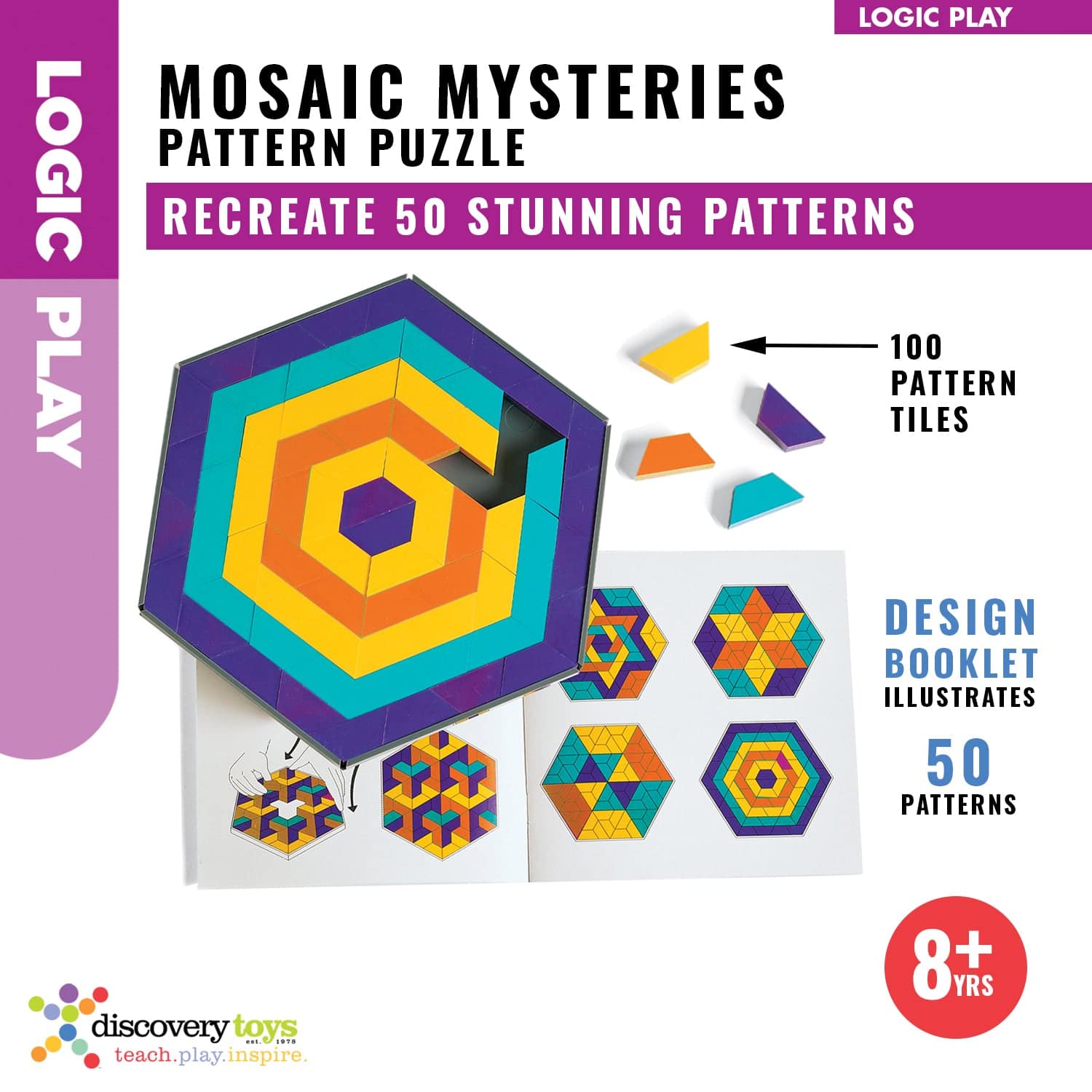 MOSAIC MYSTERIES Design Pattern Mosaic Puzzle - Discovery Toys