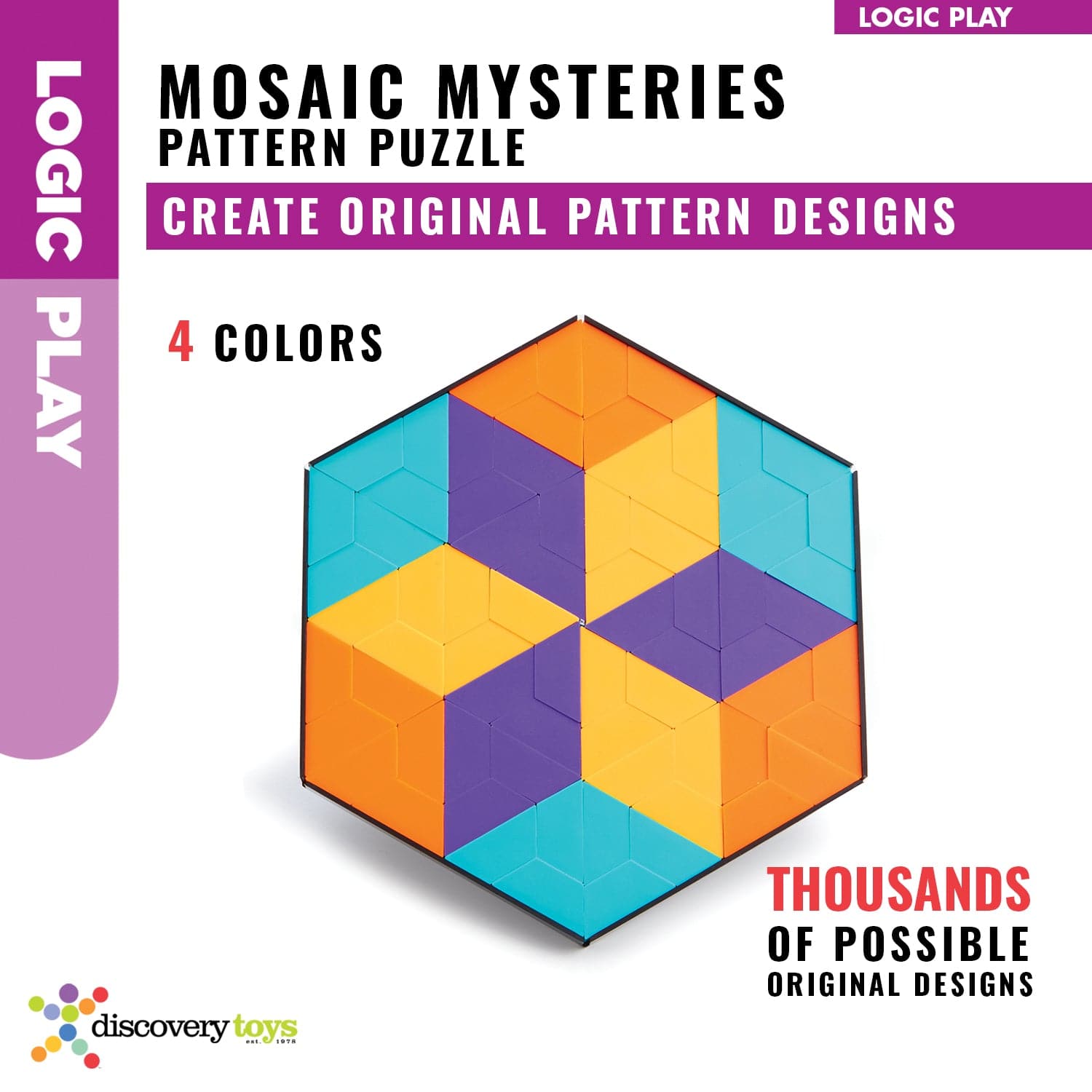 MOSAIC MYSTERIES Design Pattern Mosaic Puzzle - Discovery Toys