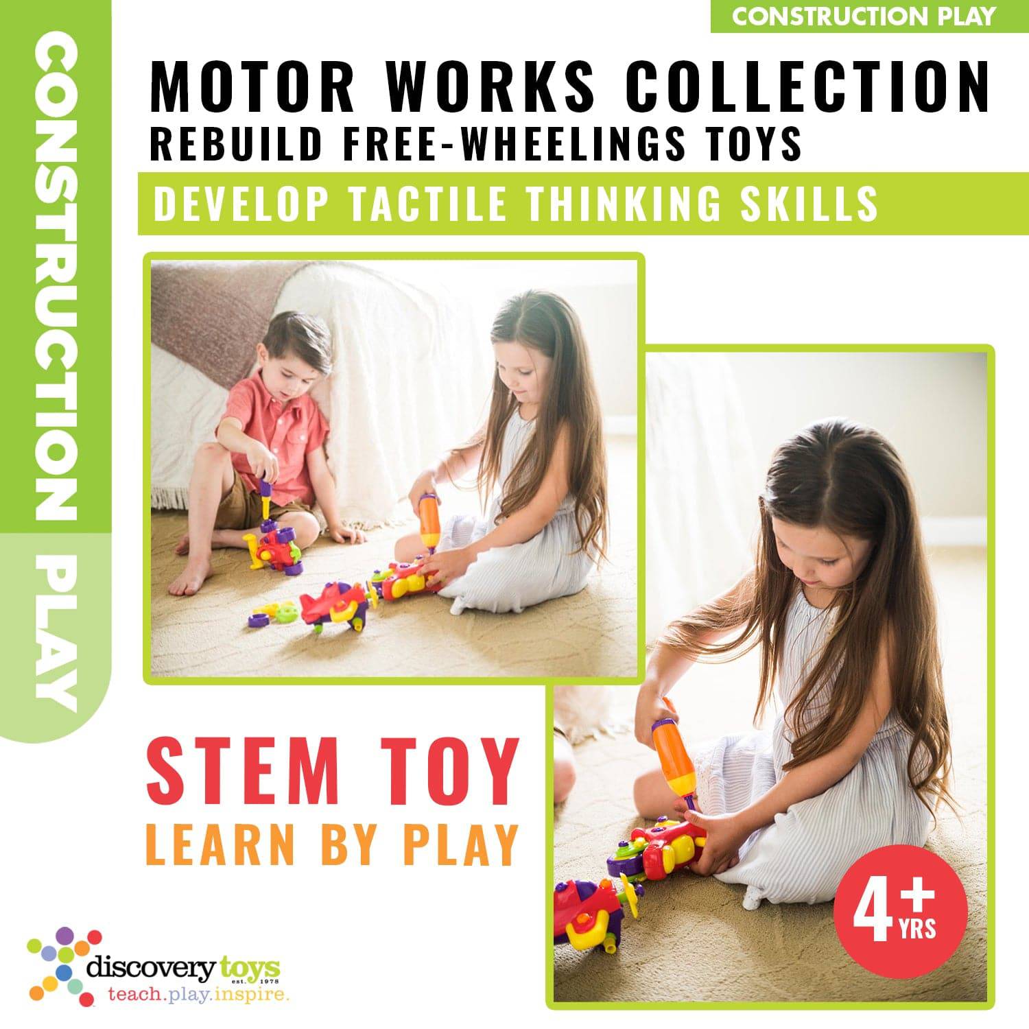 MOTOR WORKS DIY Take Apart Toy Vehicles Drill Set - Discovery Toys