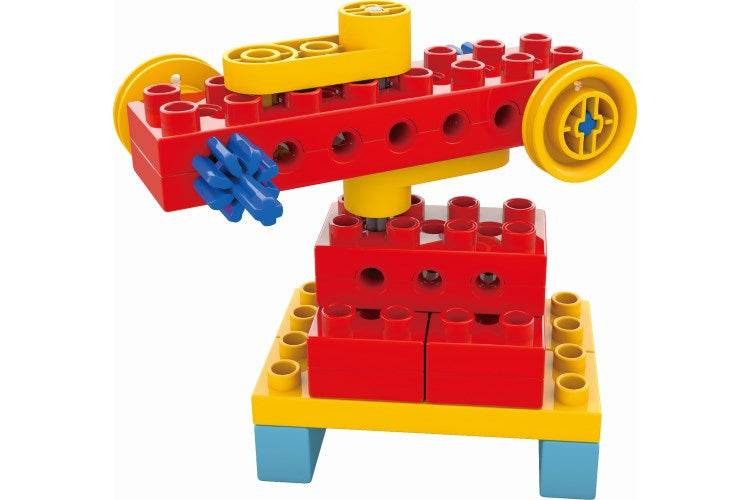 EXPLORING ENGINEERS Grooves & Gears - STEM Building Brick Block Construction Kit for Kids - Discovery Toys