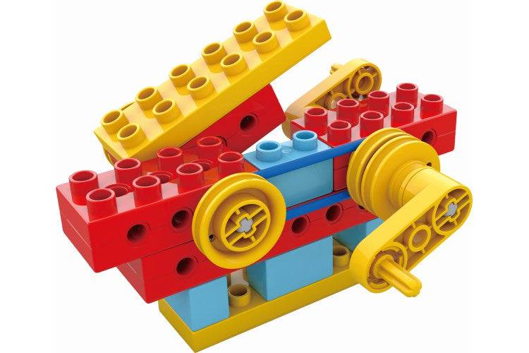 EXPLORING ENGINEERS Grooves & Gears - STEM Building Brick Block Construction Kit for Kids - Discovery Toys