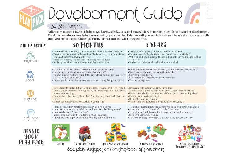 30-36 MONTHS TODDLER PLAY PACK - Child Development Guide with Parent Tips  - Discovery Toys